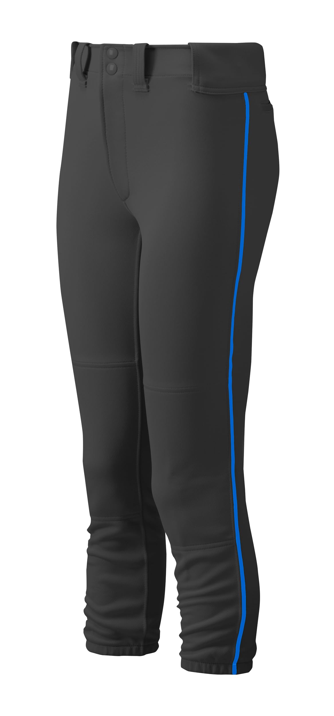Mizuno Adult Women's Belted Piped Fastpitch Softball Pant, Black-Royal, XX-Large Image