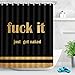 LB Fuck IT Get Naked Shower Curtain Bathroom Set Black Gold Funny Shower Curtains for Adult Bathroom Decor with Hooks Polyester Fabric 60x72 inch Waterproof