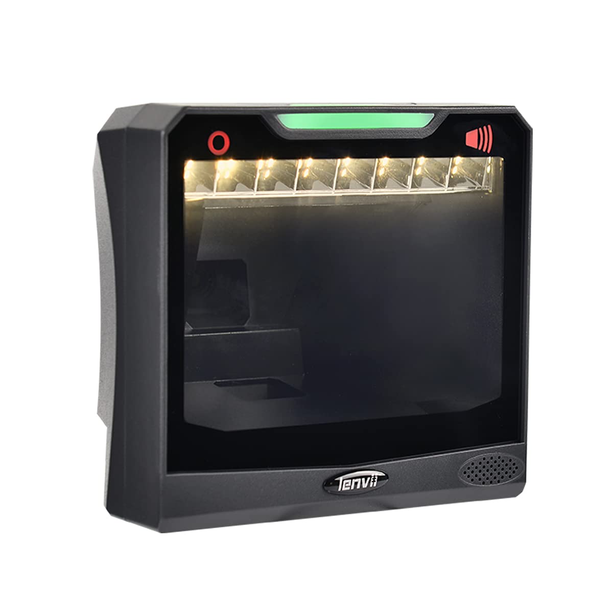 LENVII Gray Barcode Scanner, Desktop Auto Scan 2D Omnidirectional Platform Hands-Free Image Sensing Scanner, QR Code 1D Reader, for Supermarket Library Retail Store, USB Cable Connected