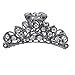 LUX ACCESSORIES Hematite Crystal Rhinestone Bling Filigree Metal Hair Claw Clip