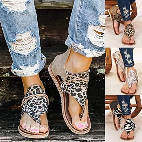 open toe animal print shoes