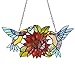 Bieye W10006 15 inch Hummingbirds and Sunflower Tiffany Style Stained Glass Window Hangings
