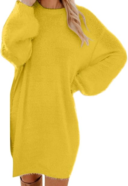 oversized crew neck sweater dress