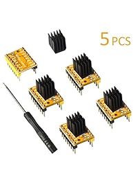 TMC2208   Controlador de motor paso a paso para impresora 3D Stepstick, Eryone TMC2208 (5 unidades, incluye destornillador de calor para impresora 3D, tableros de madres, reprap MKS Prusa y más)