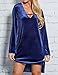 ZXZY Women Irregular Hem V Neck Velvet Midi Dress Tops