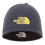 The North Face Winter Thicken Polar Fleece Knit Ski Reversible Beanie Hat (Gray, One Size)