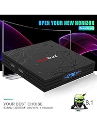 Greatlizard Android 8.1 T9 TV Box 4GB DDR3 32GB EMMC Quad Core 32 bits Soporte 4K HD 2.4G WiFi Bluetooth