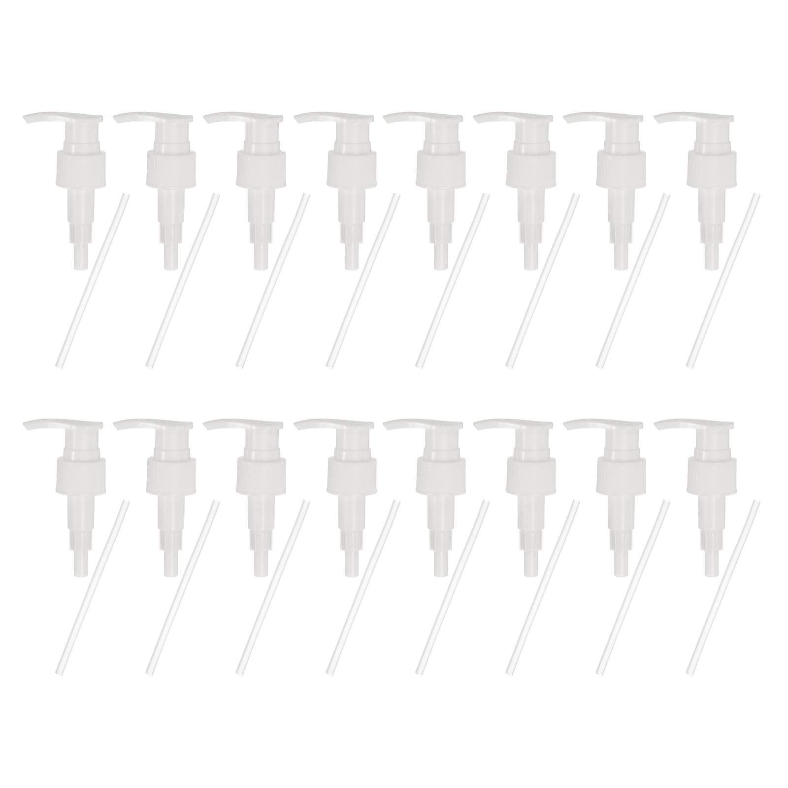 Photo 1 of uxcell 16 Pcs Soap Dispenser Pump Heads Soap Dispensers Top Pumps Replacement Switch Pumphead for Standard 24/410 Neck Size Lotion Shampoo Bottle, White