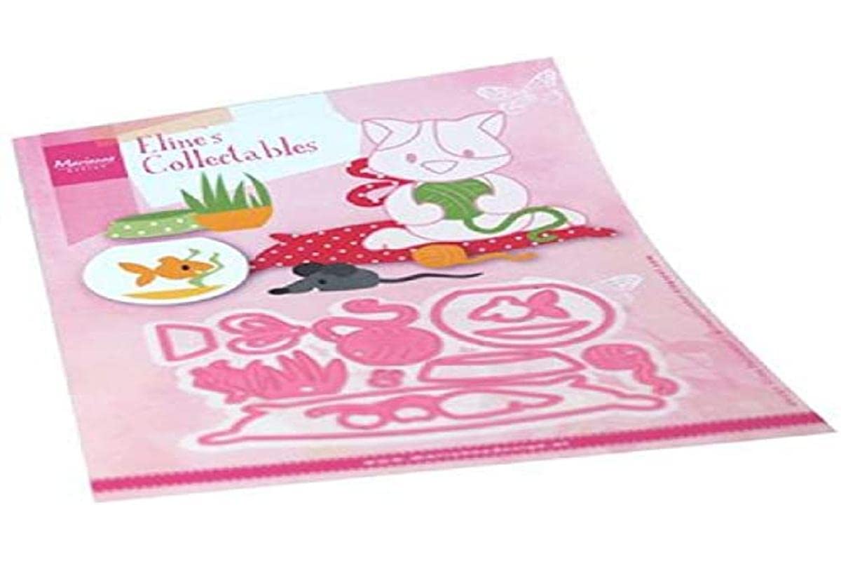 Marianne Design COL1486 Collectables Cat Accessories - for Detailed Cutting Dies and Paper Craft Embossing Detail, Pink, One Size