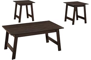 Monarch Specialties I Table SET-3PCS Set, Cappuccino
