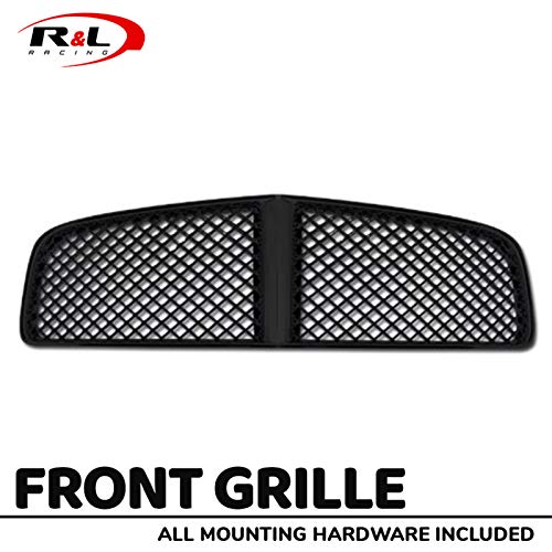 R&L Racing Front Grill Compatible with Dodge Charger 05-10 | Black Finished Sport Honeycomb Mesh Hood Bumper Grille