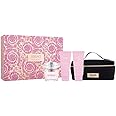 Versace Bright Crystal 4-Piece Set for Women, (3.0 Oz Eau De Toilette Spray + 3.4 Oz Body Lotion + 3.4 Oz Shower Gel + Bag)
