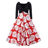 iDWZA Women Pleated V-Neck Ribbons Merry Christmas