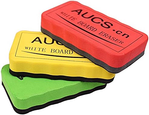 AUCS Magnetic White Board Dry Cleaner Eraser 3 Colored Eraser, 3 Piece