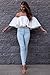 Relipop Women's Off Shoulder Tops Short Sleeve Shirt Strapless Blouses (Medium, White)