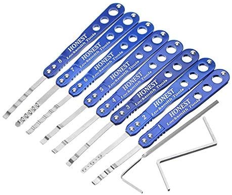 TPM Go 8pcs Safe Lock Quick Opening Tool with 2pcs Tension Tools, Wavy Single Pick Hook for Strongbox Lock