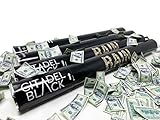 Make it Rain 18 inch Confetti Cannon (4 Pack) by Citadel Black - 100 Dollar Bills Biodegradable Confetti Pieces, Large Party Popper, Confetti Shooter, Compressed Air, 16 Foot Range