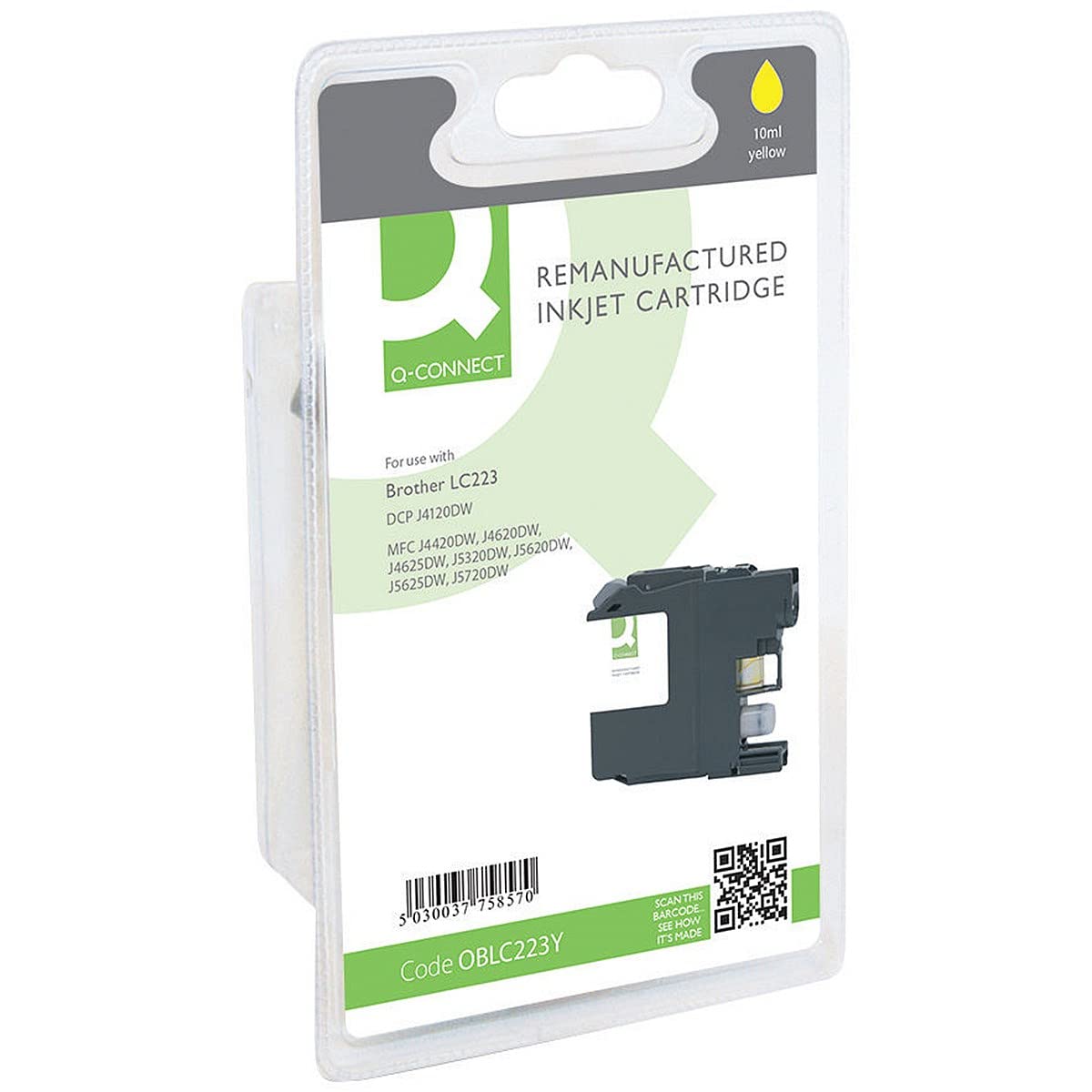 Q-Connect OBLC223Y Compatible Inkjet Cartridge (Pack of 1)