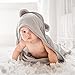 Natemia Baby Hooded Towel - Premium Ultra Soft Baby Bath Towel with Animal Design - Rayon from Bamboo Hooded Baby Towels for Newborn to Toddler - Made in Turkey - Perfect Baby Gifts - Grey Bear