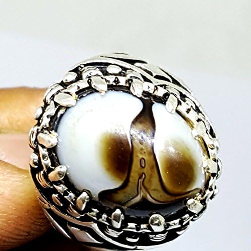 handmade agate 925 sterling silver men ring natural black aqeeq akik stone