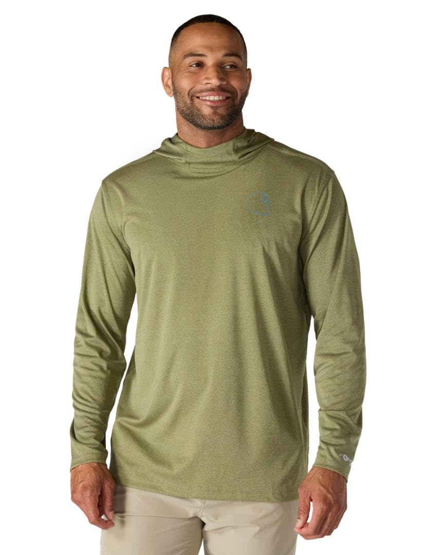 Carhartt Men's Force Sun Defender Lightweight Long-Sleeve Hooded Logo Graphic T-Shirt, Dark Bronzed Green Heather, XX-Large Image