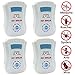 Set of 4 Ultrasonic Pest Control for Rodents, Mice, Rats, Insects, Roaches, Spiders, Flies, Ants, Bugs - Pest Repeller Equipment, Uses the Latest Ultrasonic Technology [with Night Light]