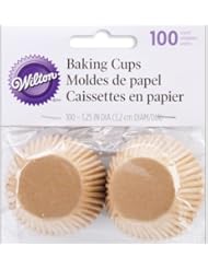Wilton Unbleached Mini Baking Cups, 100 Count (415-1865),Brown