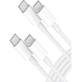 USB C to USB C Charging Cable, Fast Charger 60W 2Pack 3.3 ft Type C Cord | High Speed Data Sync Power Cable for iPhone 18 Pro/18 Pro Max/Duo/17 Pro Max/16 Pro Max/15 Pro Max/15 Plus/iPad Pro/Air/Mini