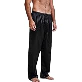 Men's Satin Pajama Pants, Sleepwear Long Pajama Bottoms with Drawstring Loungwear Pjs Pants