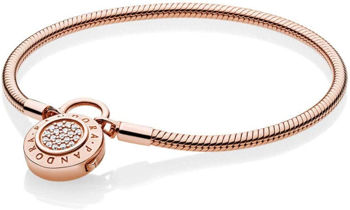 Pandora Moments Schlangen-Gliederarmband mit Pavé Padlock-Verschluss: Amazon.de: Schmuck
