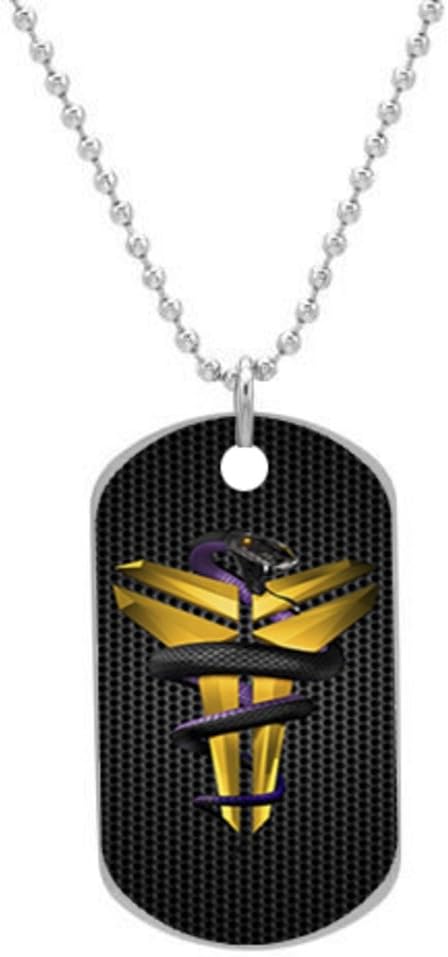 Kobe Bryant Logo 3 Custom Dog Tag With Neck Chain Aluminum Oval Dog Tag Necklace Design By Vingoo Amazon Co Uk Kitchen Home