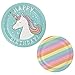 Unicorn Birthday Party Bundle For 10 Guests: 2 Items - Unicorn Happy Birthday Plates, Rainbow Pattern Dessert Plates