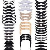 Hestya 48 Pieces Fake Mustaches, Self Adhesive Novelty Mustache Fiesta Party Supplies for Masquerade Party (16
