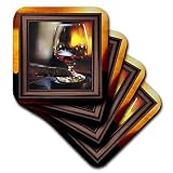 3dRose LLC cst_21248_3 Ceramic Tile Coasters, "Cognac and Cuban Cigar", Set of 4