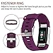 POY Replacement Bands Compatible for Fitbit Charge 2, Classic & Special Edition Sport Wristbands, Small Plum, 1PC
