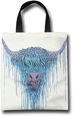 Highland Cow Head Wrinkle Free Foldable Tote Eco Grab Bag Shopping Bag Tote Bag