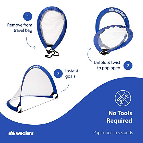 image for Wealers Collapsible Soccer Goal Set of 2 with Travel Bag - Ultra Porta