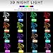 LED Dinosaur Night Light, Woffice 3D Illusion Touch &Remote Control Desk Lamp with Outlet Adapter, 16 Colors and 3 Color Change Modes, Best Birthday Christmas Gifts Toys for Kids Boys Girls