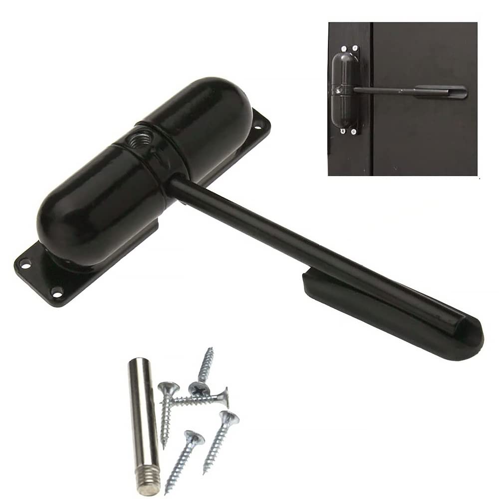 Vogueing Tool Automatic Door Closers Heavy Duty Adjustable Spring Loaded Door Closer Surface Auto Mounted Hydraulic Fire Door Closer,Black