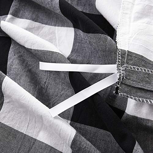 image for Wake In Cloud - Washed Cotton Duvet Cover Set, Buffalo Check Gingham P