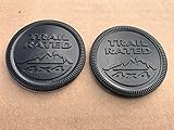 2X NEW JEEP ALL BLACK TRAIL RATED 4X4 I TRUNK TAILGATE FENDER EMBLEM BADGE LOGO METAL