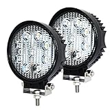 LED Light Bar(Pack of 2),JAHURD 27W Work Light 12V Flood Driving Light Off-road, 4wd, 4x4, Utv, Buggies, Atv, Suv, Jeep,Motorbike, Motorcycle-Dually lights