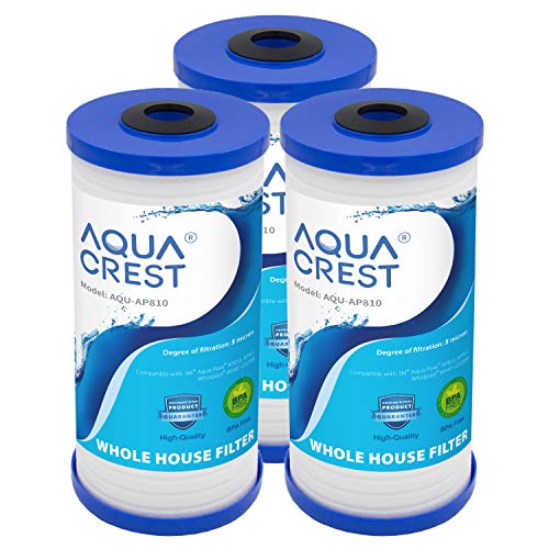 AQUACREST AP810 5 Micron Whole House Water Filter, Compatible with 3M Aqua-Pure AP810, AP801, AP811, Whirlpool WHKF-GD25BB, Pack of 3