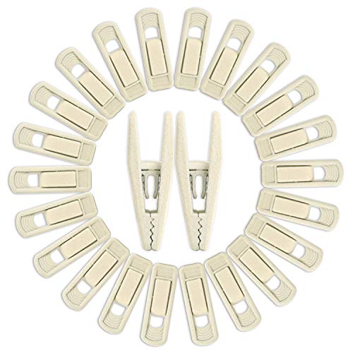 Tinfol Velvet Hangers Clips, 24 Pack Beige Pants Velvet Clips, Clothes