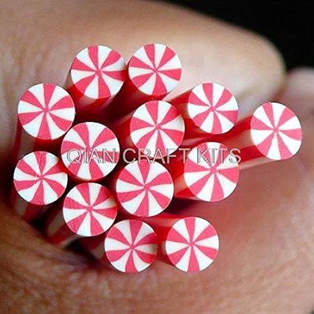 ASTONISH 100pcs Pfefferminz Plastik Lehm Stock Fimo Cane Miniatur SÃ¼ÃŸigkeiten Puppenstuben Kawaii-Nagel-Kunst-Nagel-Dekorat