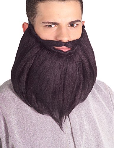 Rubie's Costume Co Men's Adult 8-Inch Beard and Mustache Set, Black, One Size
