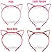 AngelaKerry 12pcs Mix Color Cat Ear Plastic Headbands Hairbands Bow for Girl's Fashion Party DIY