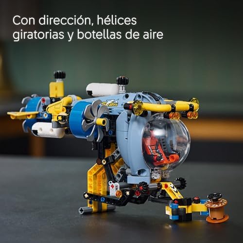 LEGO Technic Deep Water Submarine Construction Toy, Veículo de Exploração do Mundo Marinho, Presente Científico para Meninos e Meninas 9 Anos e Mais, Jogo de Engenharia 42201