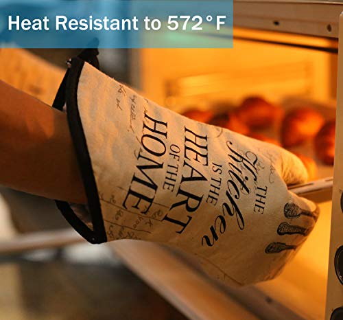 FIGROL Kitchen Oven Mitts, Microwave Oven Glove, Extreme Heat Resistant Gloves for BBQ, Food, Grilling, Frying, Baking Premium Insulated Durable Mitts(White) - Thumbnail 3