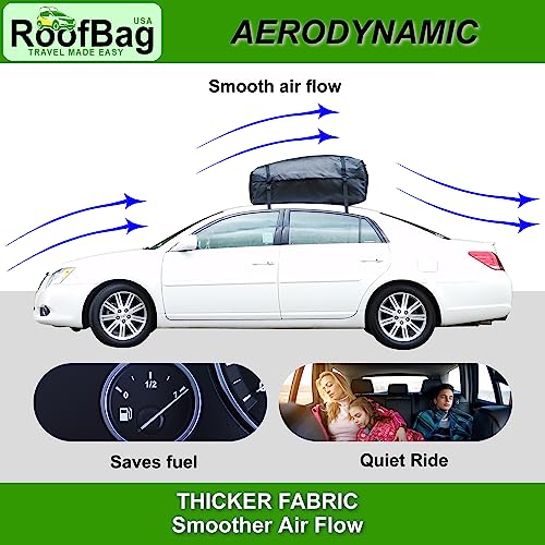 RoofBag Car Rooftop Cargo Carrier 13 Cubic, Waterproof Roof Bag Top Luggage Storage Carriers for